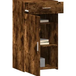 vidaXL Dressoir 50x42,5x93 cm bewerkt hout gerookt eikenkleurig