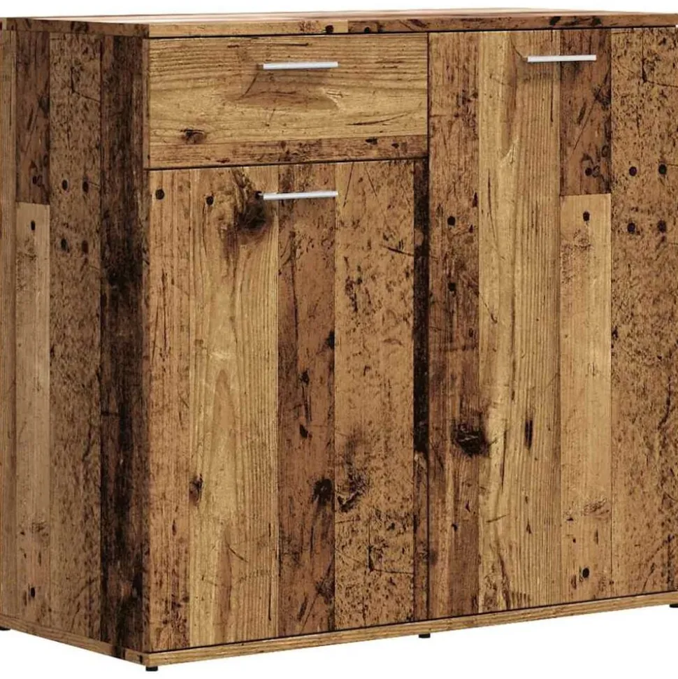 vidaXL Dressoir 80x36x75 cm bewerkt hout oud houtkleurig