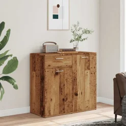 vidaXL Dressoir 80x36x75 cm bewerkt hout oud houtkleurig