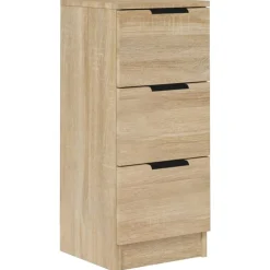vidaXL Dressoir 30x30x70 cm bewerkt hout sonoma eikenkleurig