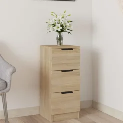 vidaXL Dressoir 30x30x70 cm bewerkt hout sonoma eikenkleurig