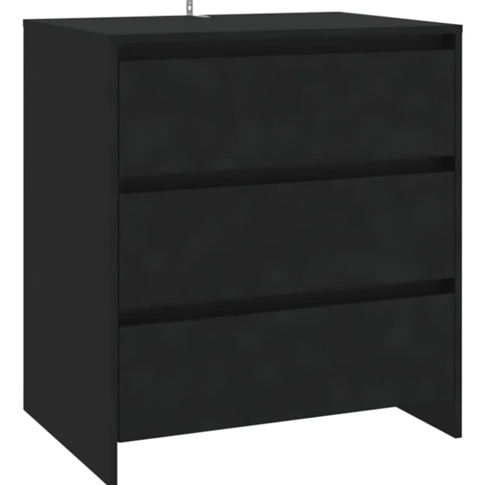 vidaXL Dressoir 70x41x75 cm bewerkt hout zwart