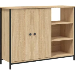vidaXL Dressoir 100x33x75 cm bewerkt hout sonoma eikenkleurig