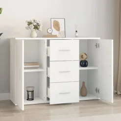 vidaXL Dressoir 91x29,5x65 cm bewerkt hout wit