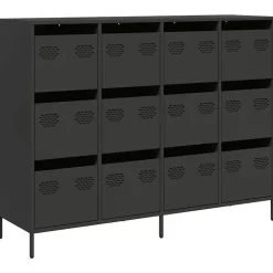 vidaXL Dressoir 135x39x103,5 cm koudgewalst staal zwart