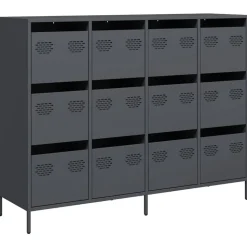 vidaXL Dressoir 135x39x103,5 cm koudgewalst staal antracietkleurig