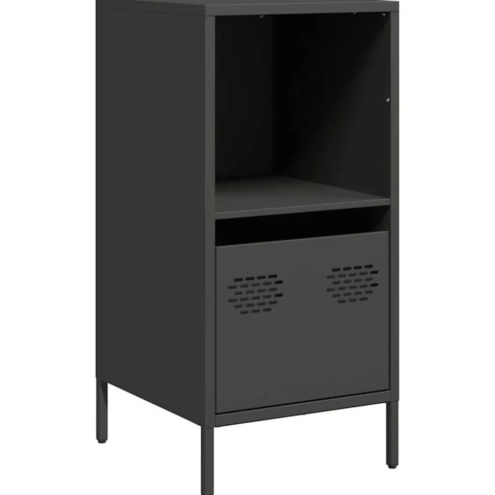 vidaXL Dressoir 35x39x73,5 cm koudgewalst staal zwart