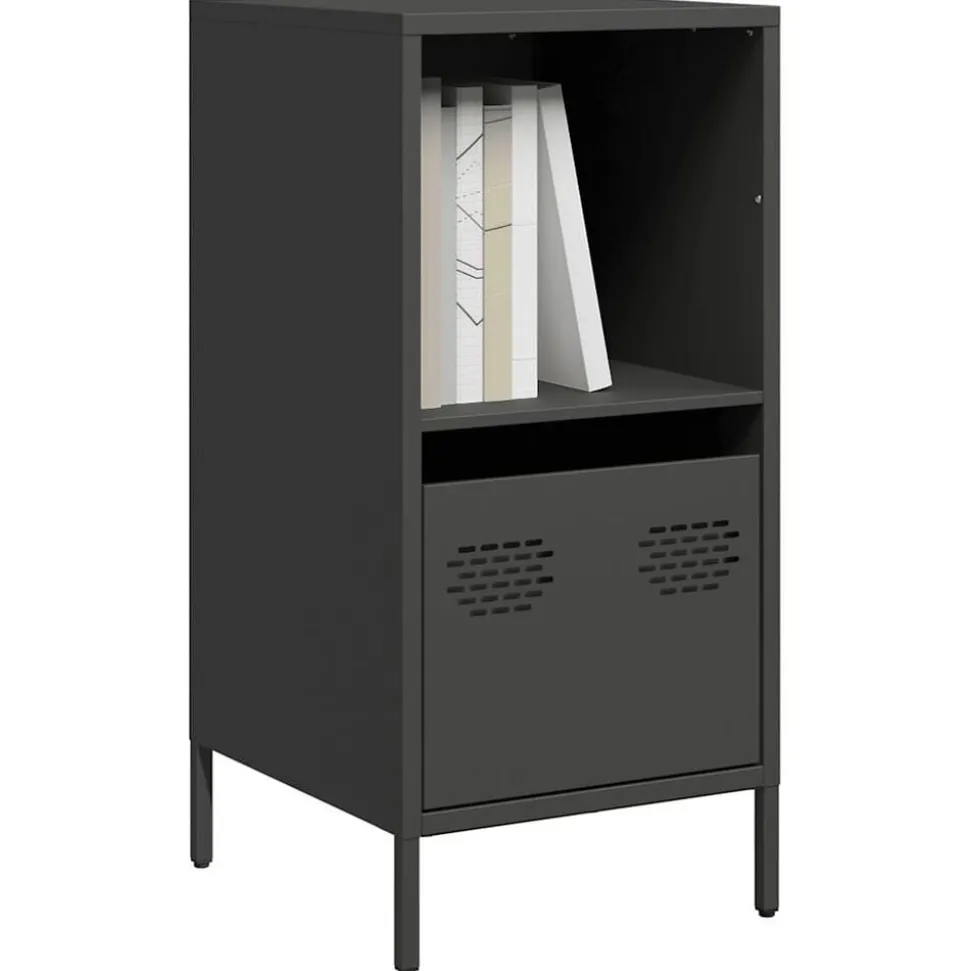 vidaXL Dressoir 35x39x73,5 cm koudgewalst staal zwart