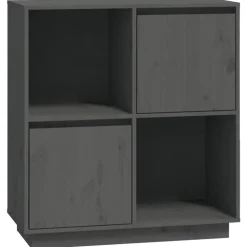 vidaXL Dressoir 74x35x80 cm massief grenenhout grijs