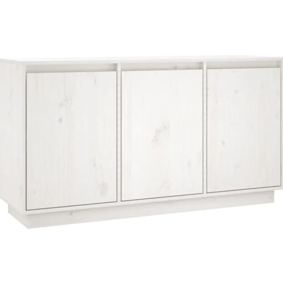vidaXL Dressoir 111x34x60 cm massief grenenhout wit
