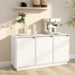 vidaXL Dressoir 111x34x60 cm massief grenenhout wit