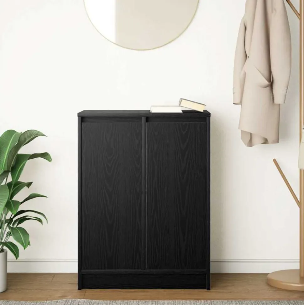 vidaXL Dressoir 57x34x76 cm spaanplaat zwart eikenkleurig