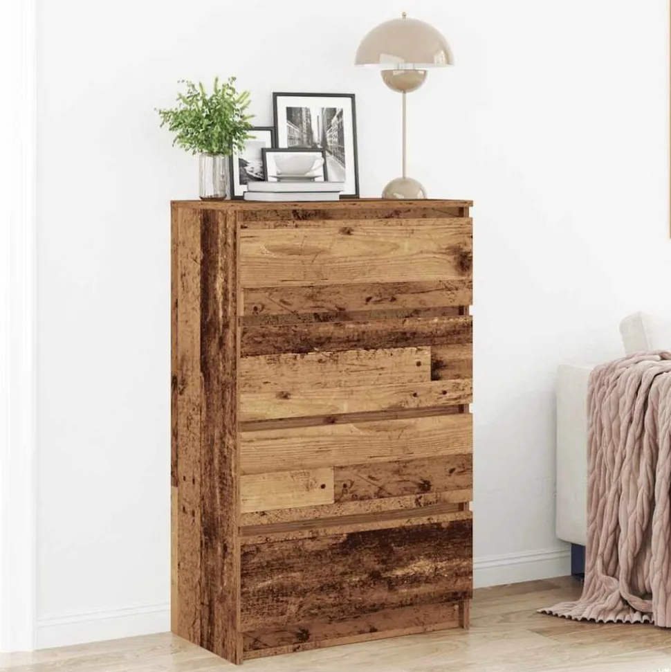 vidaXL Dressoir 60x35x98,5 cm spaanplaat oud hout
