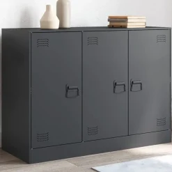 vidaXL Dressoir 99x39x73 cm staal antracietkleurig