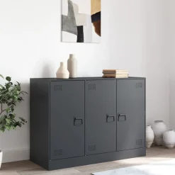 vidaXL Dressoir 99x39x73 cm staal antracietkleurig