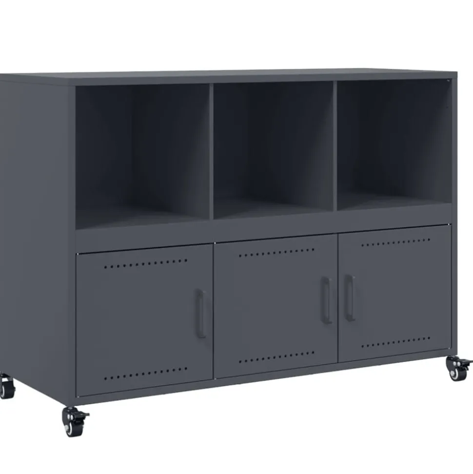 vidaXL Dressoir 100,5x39x72 cm staal antracietkleurig