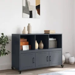 vidaXL Dressoir 100,5x39x72 cm staal antracietkleurig