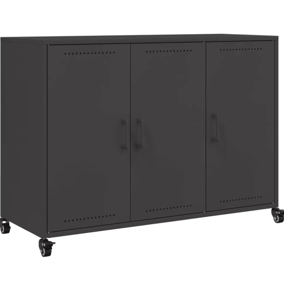 vidaXL Dressoir 100,5x39x72 cm staal zwart