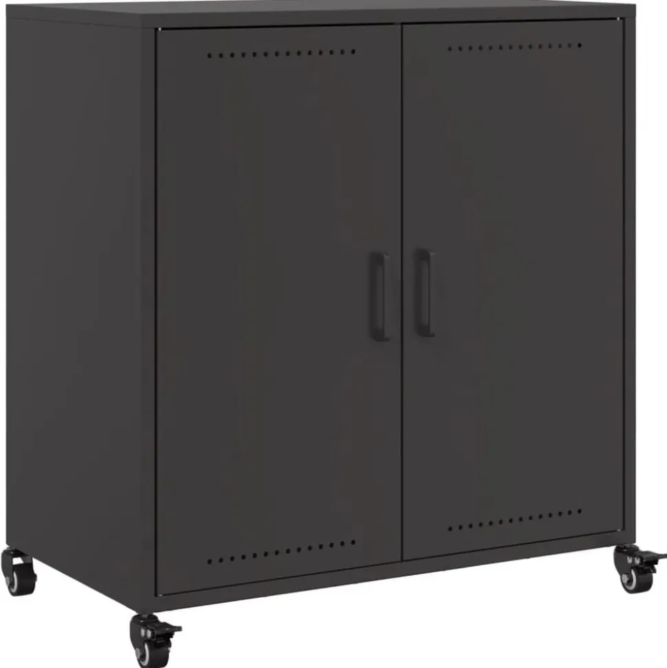 vidaXL Dressoir 68x39x72 cm staal zwart
