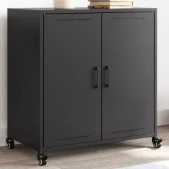 vidaXL Dressoir 68x39x72 cm staal zwart