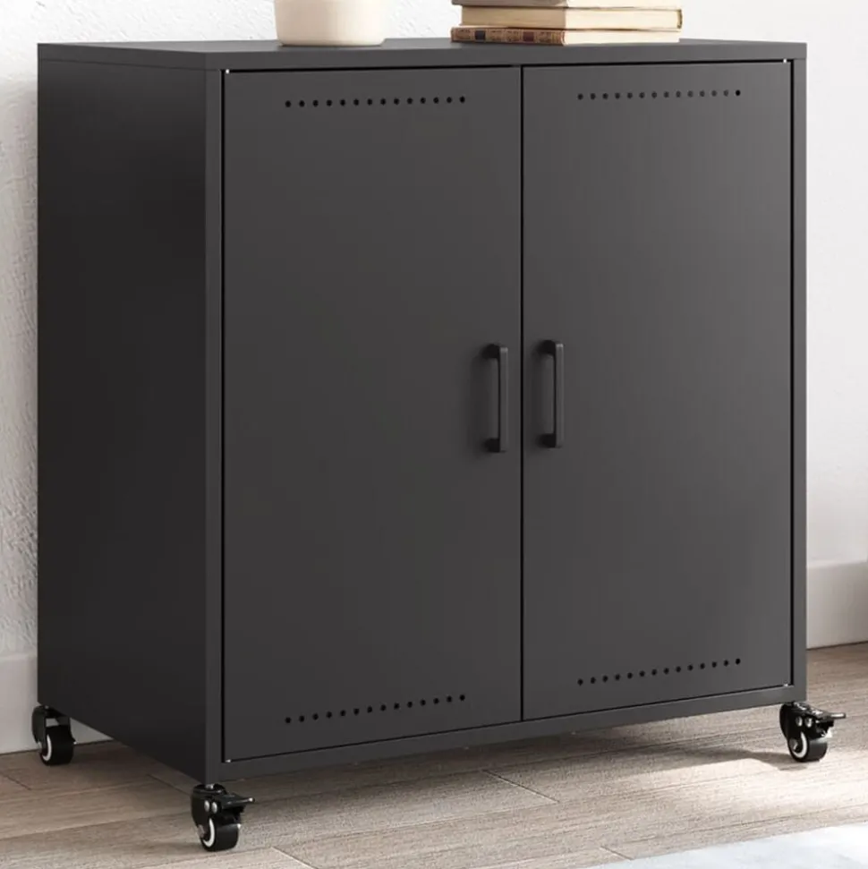 vidaXL Dressoir 68x39x72 cm staal zwart