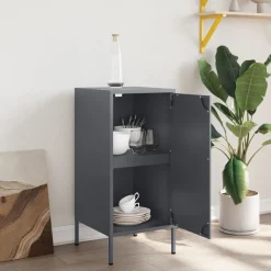 vidaXL Dressoir 36x39x79 cm staal antracietkleurig