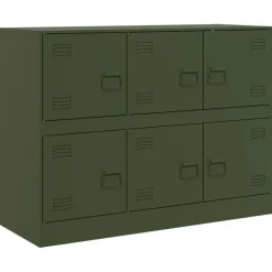 vidaXL Dressoir 99x39x73 cm staal olijfgroen