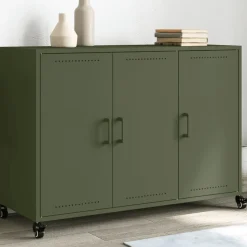 vidaXL Dressoir 100,5x39x72 cm staal olijfgroen