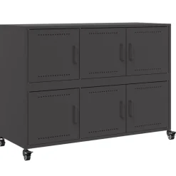 vidaXL Dressoir 100,5x39x72 cm staal zwart
