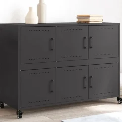 vidaXL Dressoir 100,5x39x72 cm staal zwart