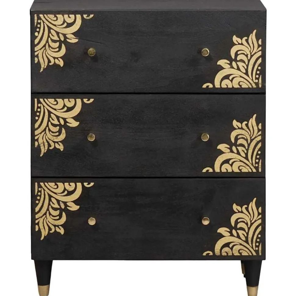 vidaXL Dressoir Zwart 60 x 33 x 75 cm Massief Mango Hout