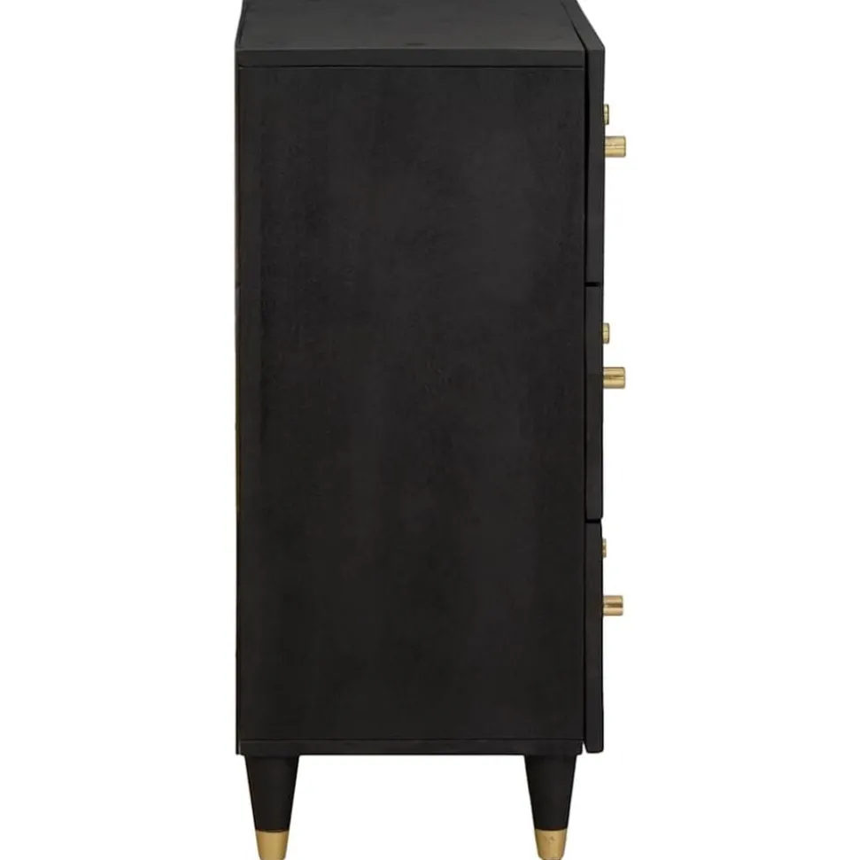 vidaXL Dressoir Zwart 60 x 33 x 75 cm Massief Mango Hout