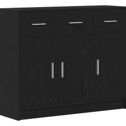 vidaXL Dressoir Zwart Eiken 91x28x75 cm Engineered Wood