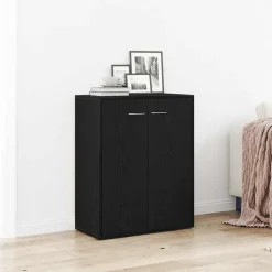 vidaXL Dressoir Zwart Eiken 60x30x75 cm Engineered Wood