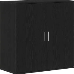 vidaXL Dressoir Zwart Eiken 79 x 38 x 80 cm Bewerkt hout