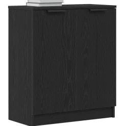 vidaXL Dressoir Zwart Eiken 60 x 30 x 70 cm Bewerkt hout