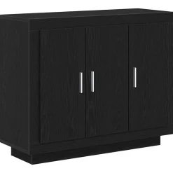 vidaXL Dressoir Zwart Eiken 92 x 35 x 75 cm Bewerkt hout
