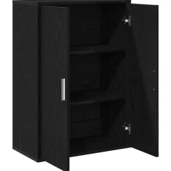 vidaXL Dressoir Zwart Eiken 60 x 31 x 84 cm Bewerkt hout