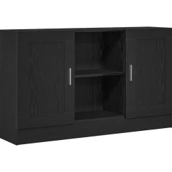 vidaXL Dressoir Zwart Eiken 120 x 30,5 x 70 cm Bewerkt hout