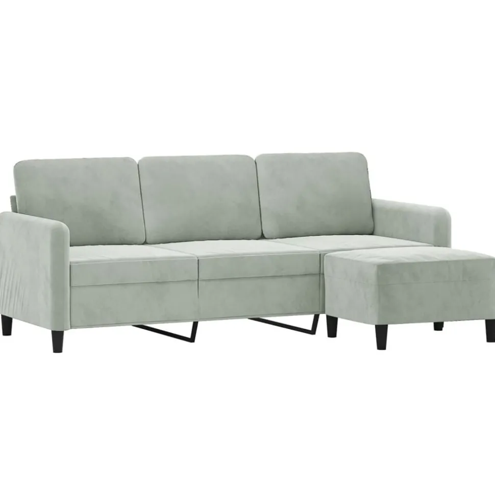 vidaXL Driezitsbank met voetenbank 180 cm fluweel bruin