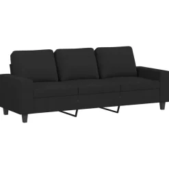 vidaXL Driezitsbank met voetenbank 180 cm stof zwart