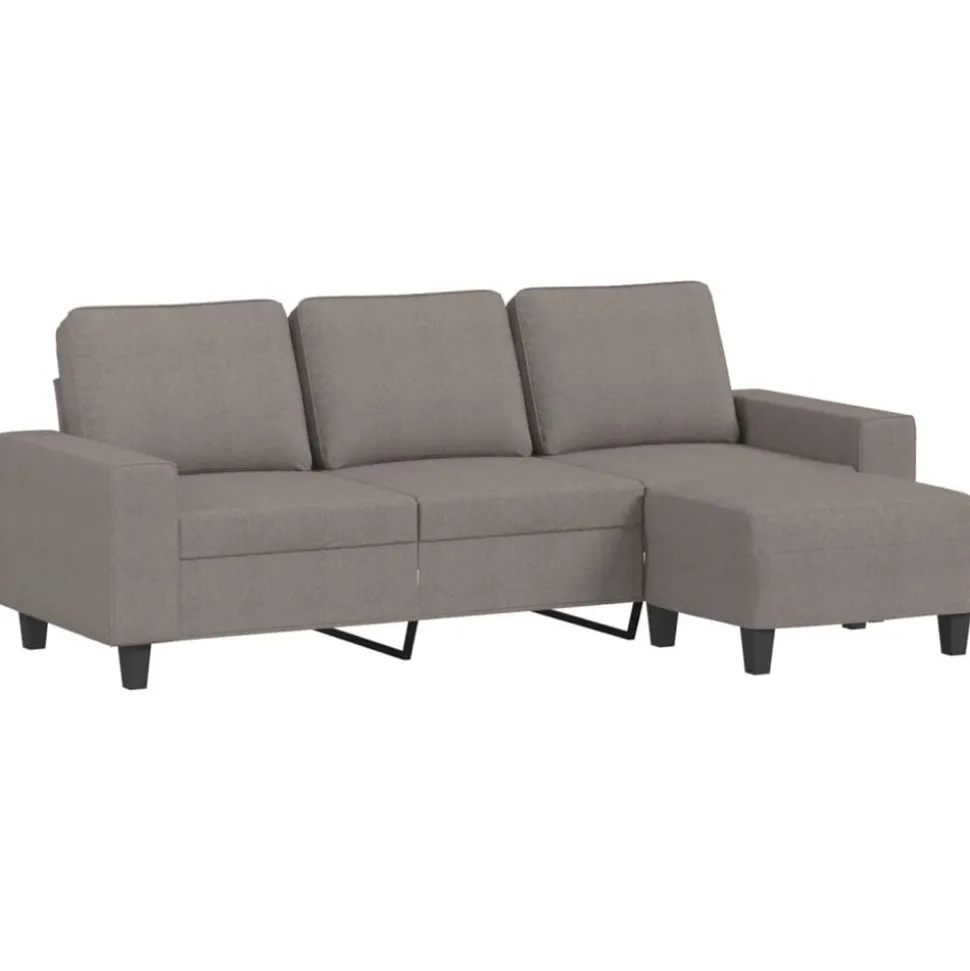 vidaXL Driezitsbank met voetenbank 180 cm stof taupe