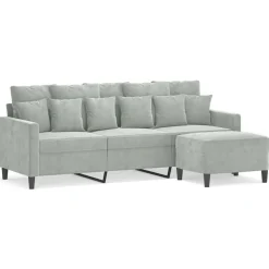 vidaXL Driezitsbank met voetenbank 180 cm fluweel zwart