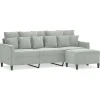 vidaXL Driezitsbank met voetenbank 180 cm fluweel blauw