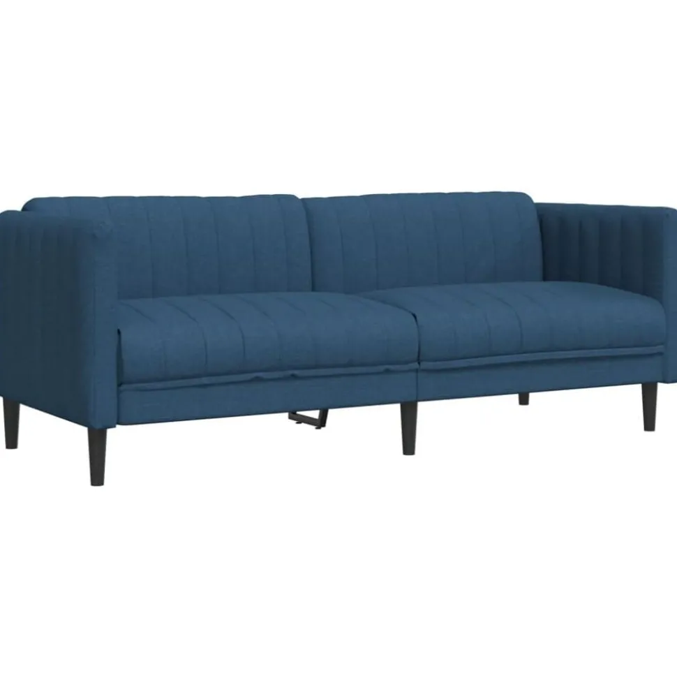 vidaXL Driezitsbank stof blauw