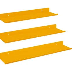 vidaXL Drijvende plank 3 pcs Mosterdgeel 40 x 9 x 2,5 cm Staal