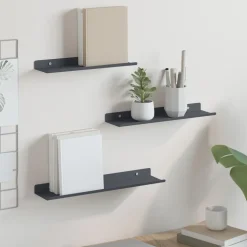 vidaXL Drijvende plank 3 pcs Antraciet 40 x 9 x 2,5 cm Staal
