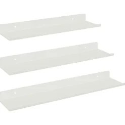 vidaXL Drijvende plank Wandgemonteerd 3 pcs Wit 40 x 9 x 2,5 cm Staal