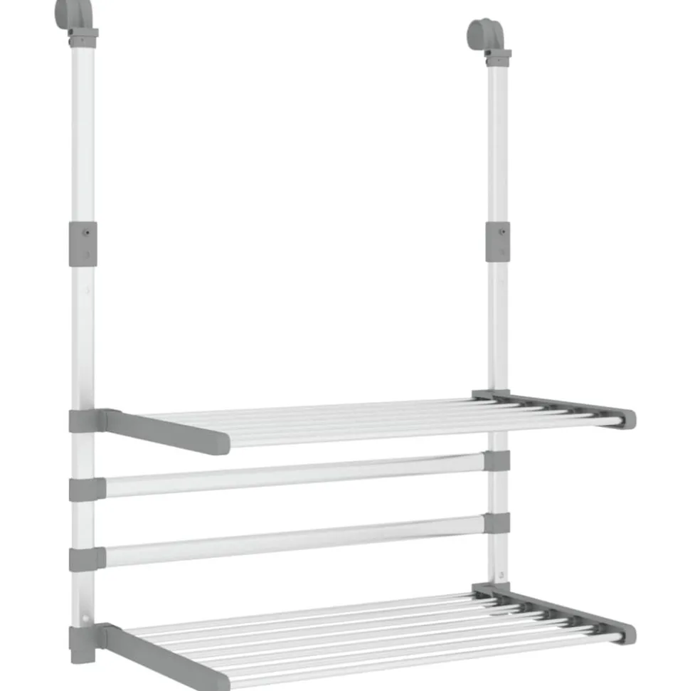 vidaXL Droogrek voor balkon 54x25x42 cm aluminium