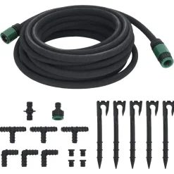 vidaXL Druppelslang 0,6'' 10 m rubber zwart